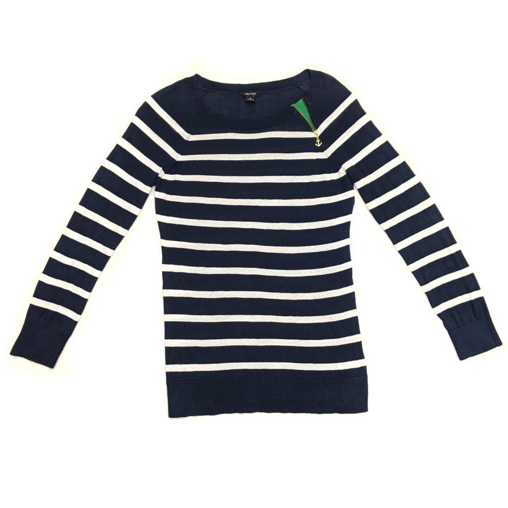Nautica Striped Anchor Sweater S